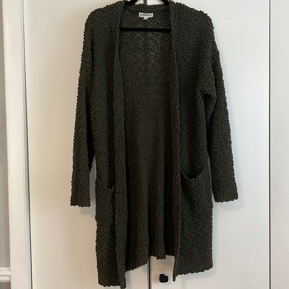 Macaron Olive Green Cardigan